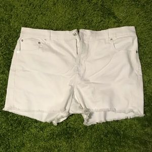 White denim shorts